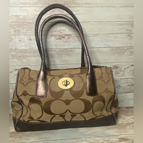 Coach Handbags - Coach Brown/Tan Signature C Zip E0826-12463